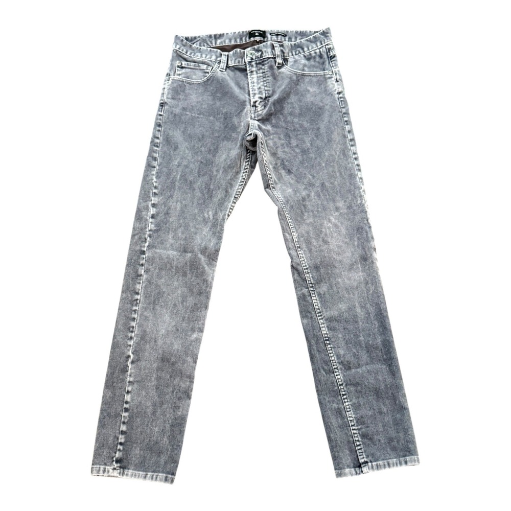 Quiksilver Mens Blue Gray Corduroy Pants Straight Tapered Fit Casual Size 30‎